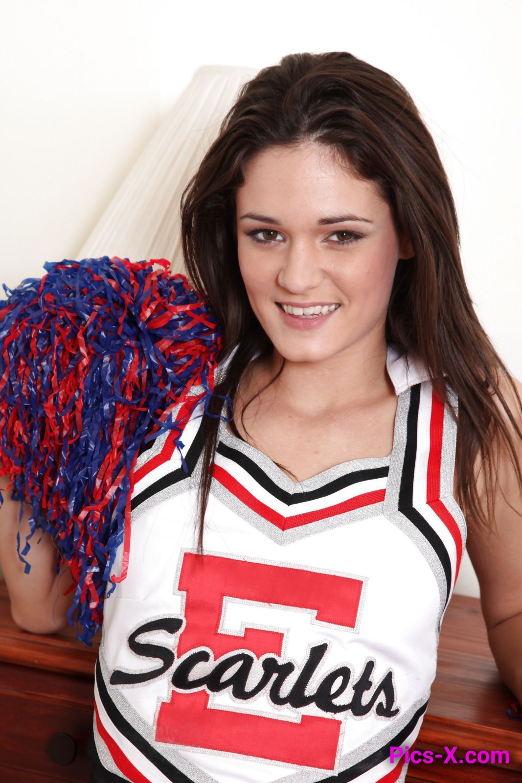 Darling Brunette Cheerleader Shows Off Perky Tits and Shaved Pussy - Schoolgirl Internal - Image 15