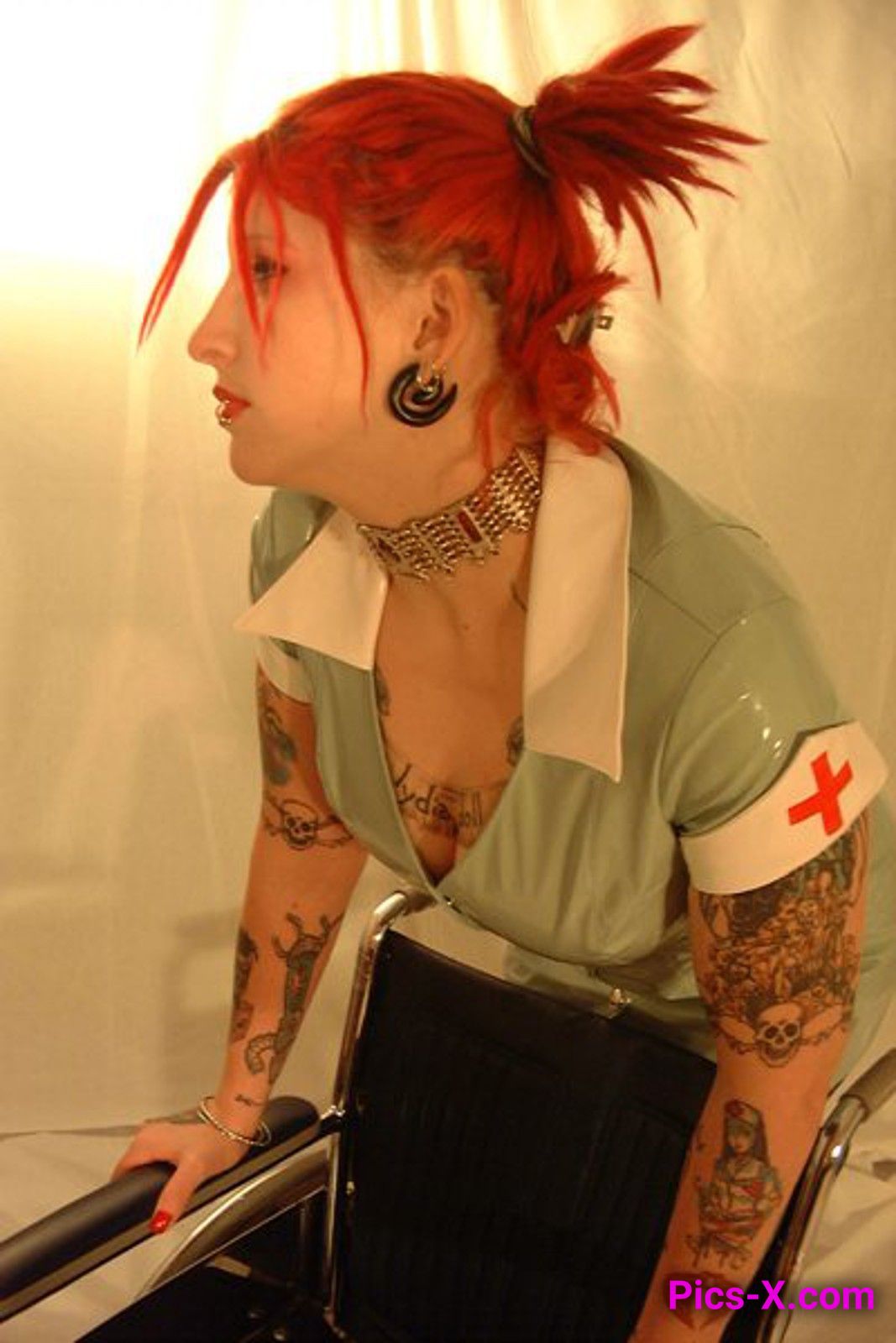 Pigtailed punk rock hottie with red hair showing off her ink - Punk Rock Girlfriend - Image 3